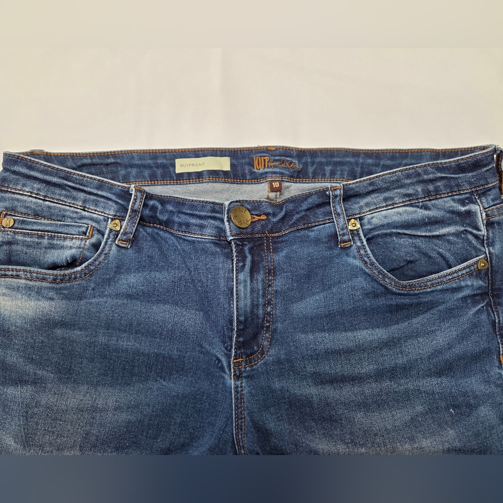 Kut from the Kloth Catherine Straight Leg Dark Blue Boyfriend Jeans